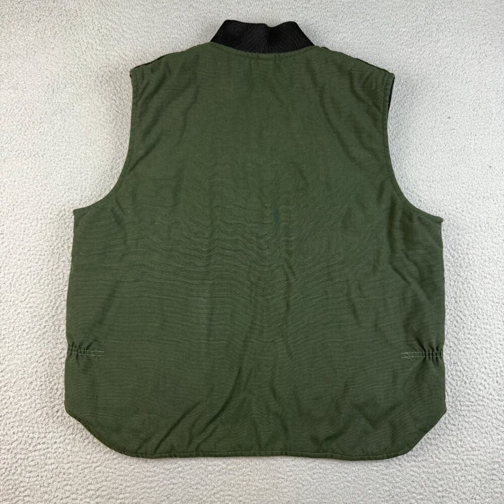 Arctic Quilt Lined Canvas Workwear Vest Men's 2XL Outdoor Hunter Green Full Zip - Picture 2 of 7